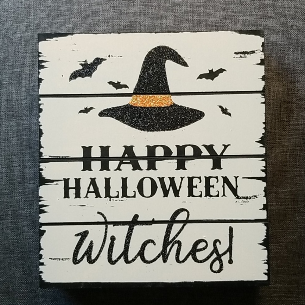 Happy Halloween Witches Sign. New with Tags.
